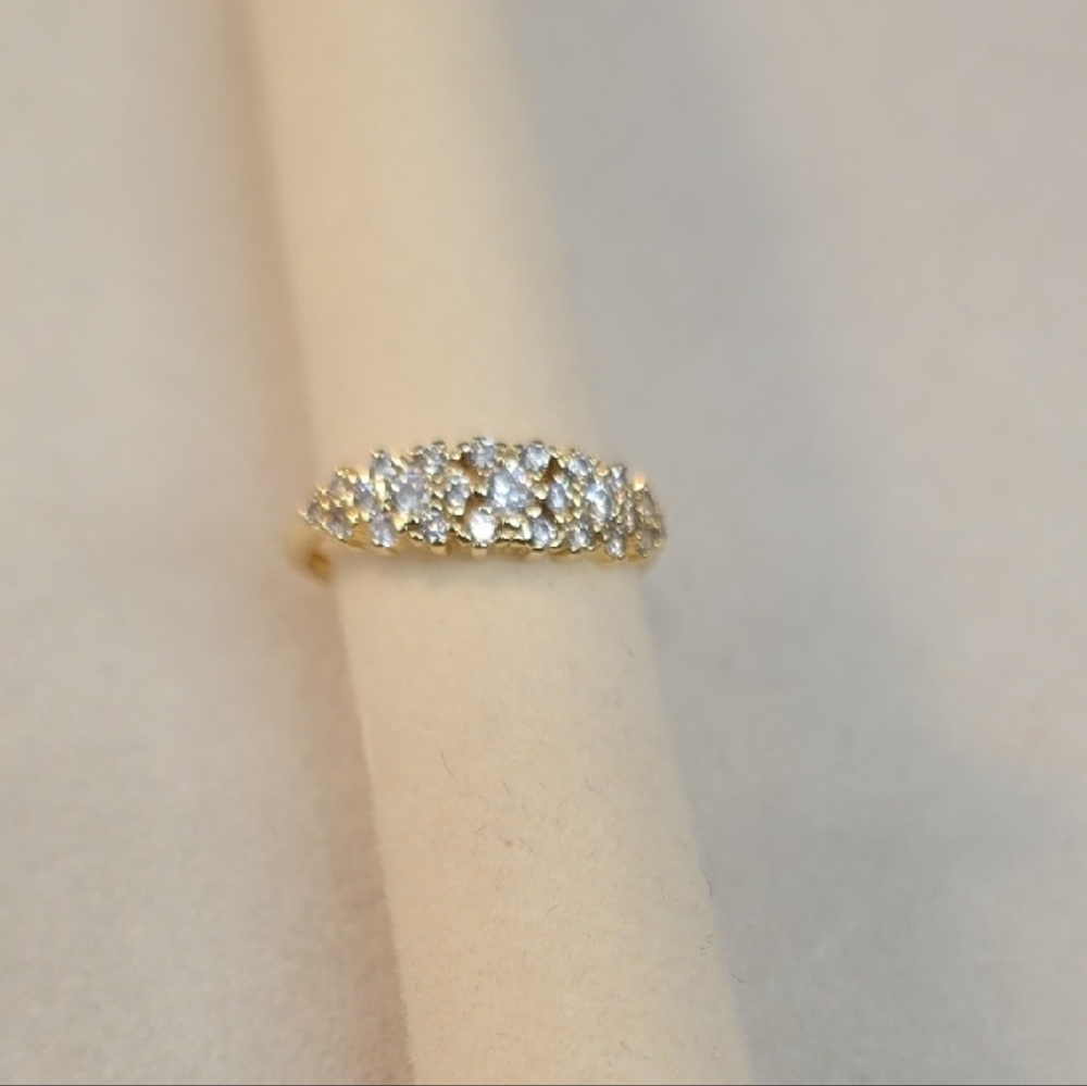 Elegant Gold Filled and Silver Women's Ring Sz 6